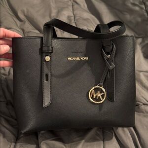 Michael Kors Black Tote with Gold Accents